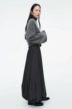 Best COS BALLOON-HEM MAXI SKIRT BLACK