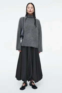 Best COS BALLOON-HEM MAXI SKIRT BLACK
