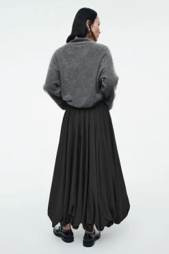 Best COS BALLOON-HEM MAXI SKIRT BLACK