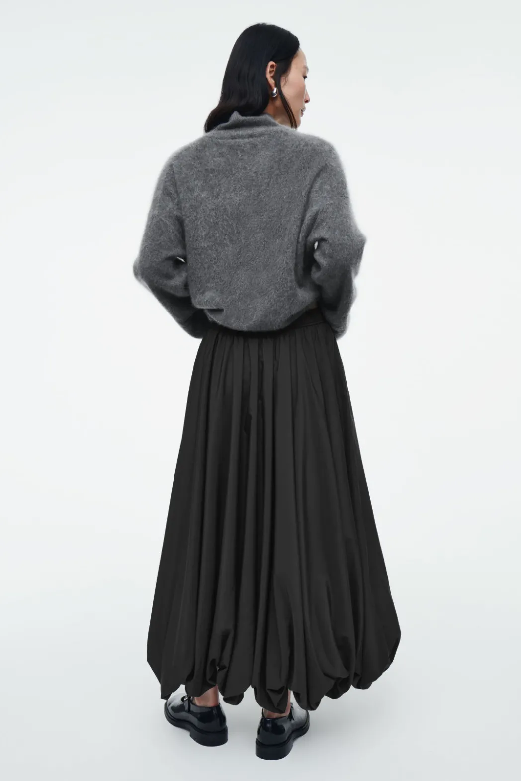 Best COS BALLOON-HEM MAXI SKIRT BLACK