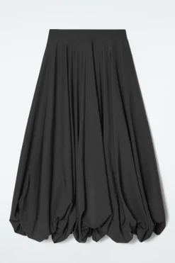 Best COS BALLOON-HEM MAXI SKIRT BLACK