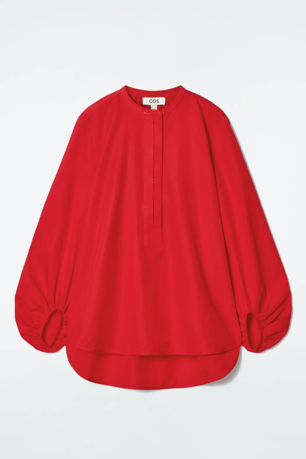 Outlet COS BALLOON-SLEEVE SILK BLOUSE RED