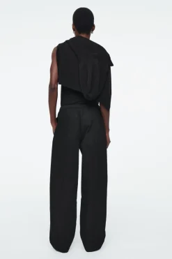 Online COS BARREL-LEG COTTON PANTS BLACK