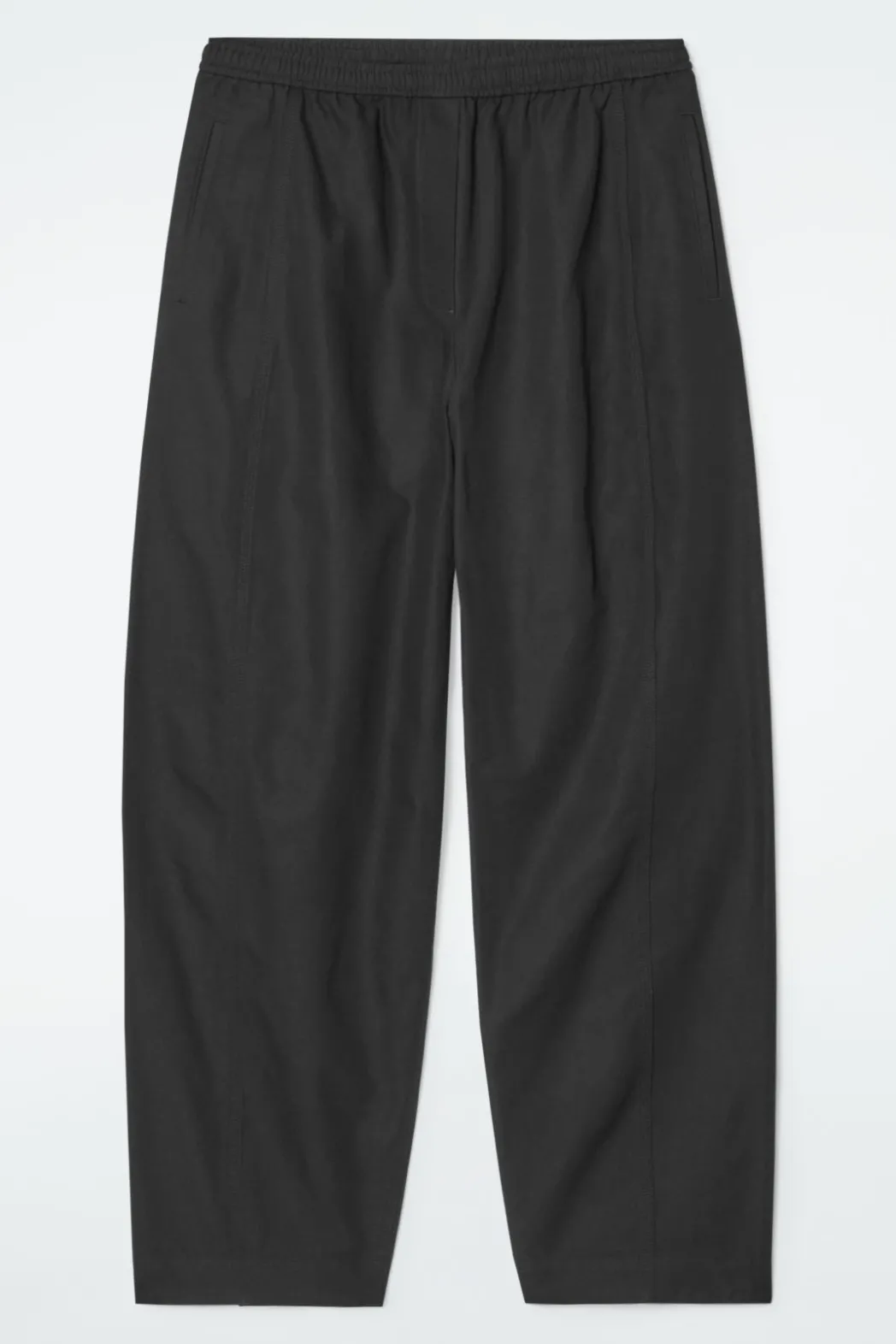 Online COS BARREL-LEG COTTON PANTS BLACK