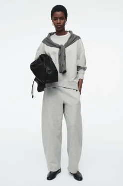 Online COS BARREL-LEG JOGGERS GRAY MÉLANGE