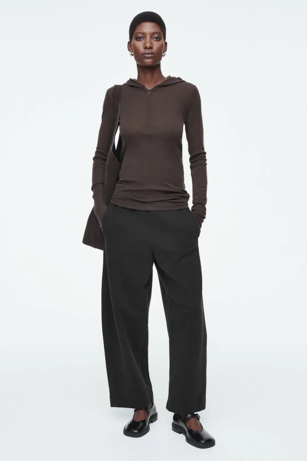 New COS BARREL-LEG JOGGERS BLACK