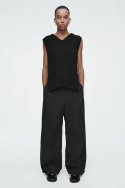 Outlet COS BARREL-LEG UTILITY PANTS BLACK