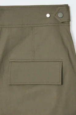 New COS BARREL-LEG UTILITY PANTS KHAKI