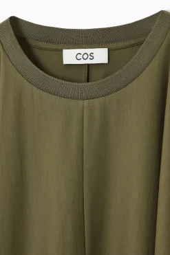Clearance COS BATWING-SLEEVE T-SHIRT DRESS KHAKI GREEN
