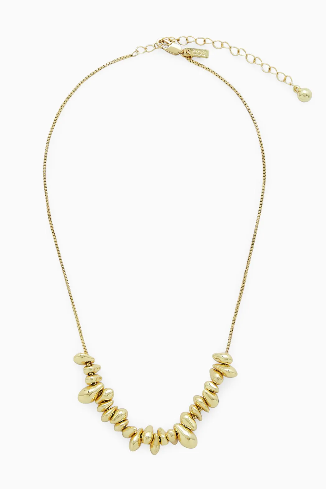 Discount COS BEADED BOX CHAIN NECKLACE GOLD