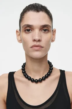 Clearance COS BEADED ONYX NECKLACE BLACK