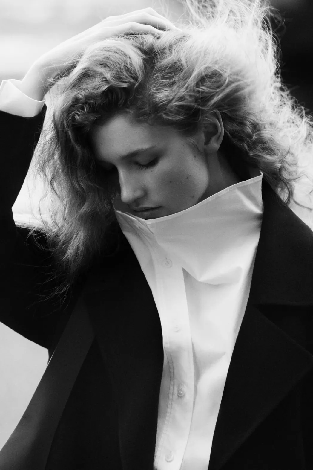 COS BELTED DOUBLE-FACED WOOL COAT BLACK