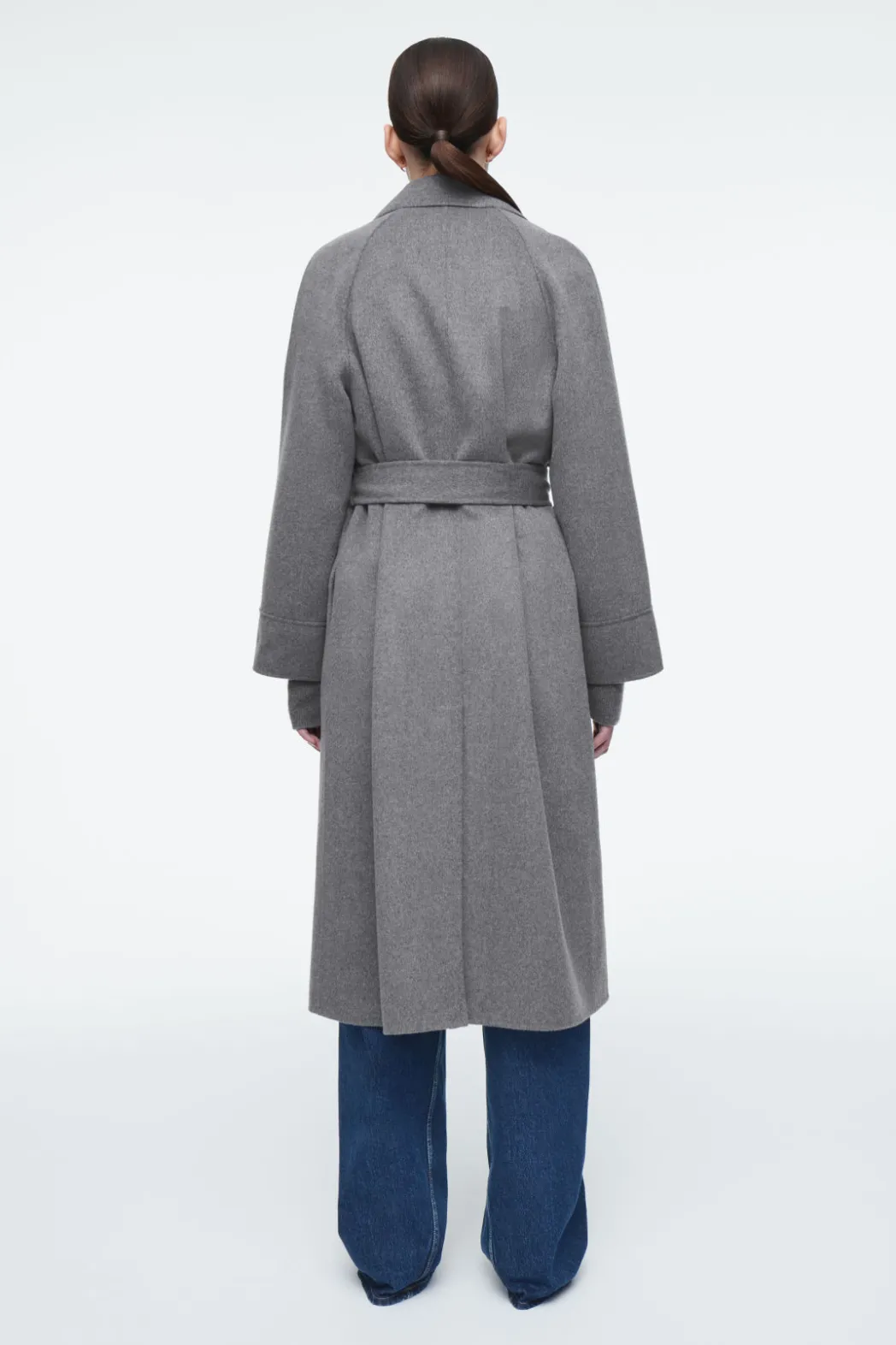 Hot COS BELTED DOUBLE-FACED WOOL COAT GRAY