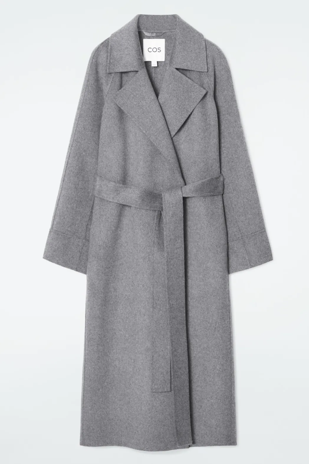 Hot COS BELTED DOUBLE-FACED WOOL COAT GRAY