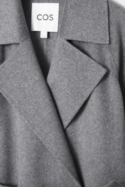 Hot COS BELTED DOUBLE-FACED WOOL COAT GRAY