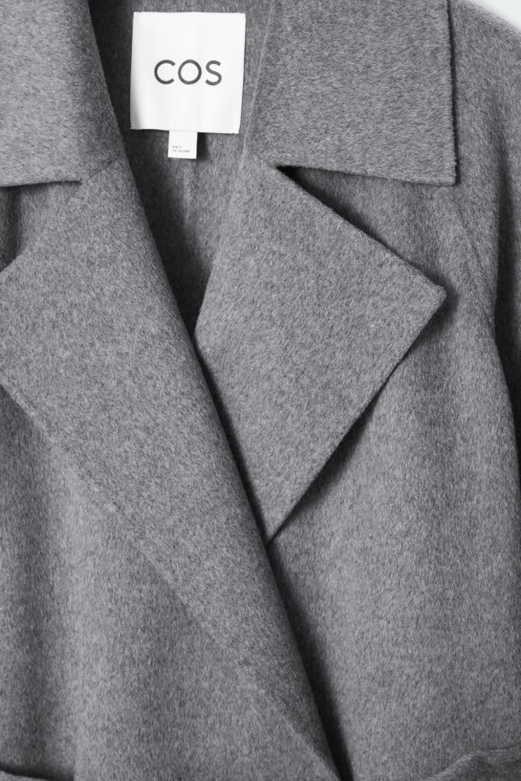 Hot COS BELTED DOUBLE-FACED WOOL COAT GRAY