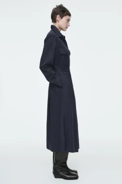 COS BELTED MIDI SHIRT DRESS NAVY