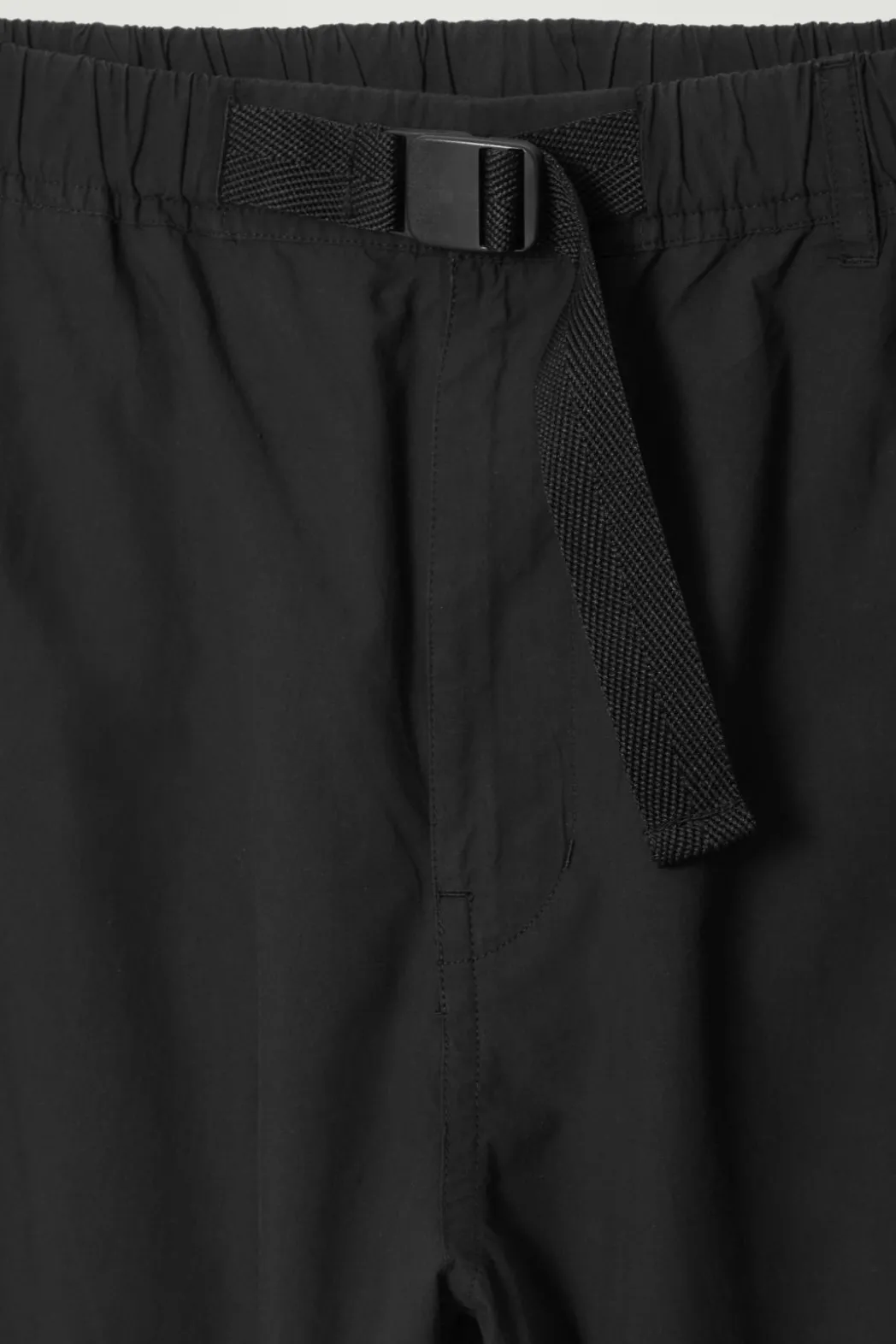 Discount COS BELTED TECHNICAL COTTON CARGO PANTS BLACK