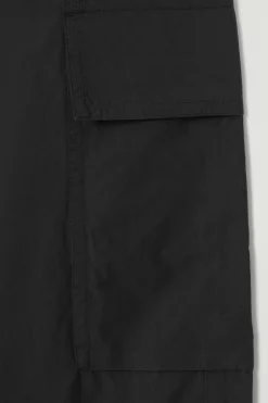 Discount COS BELTED TECHNICAL COTTON CARGO PANTS BLACK