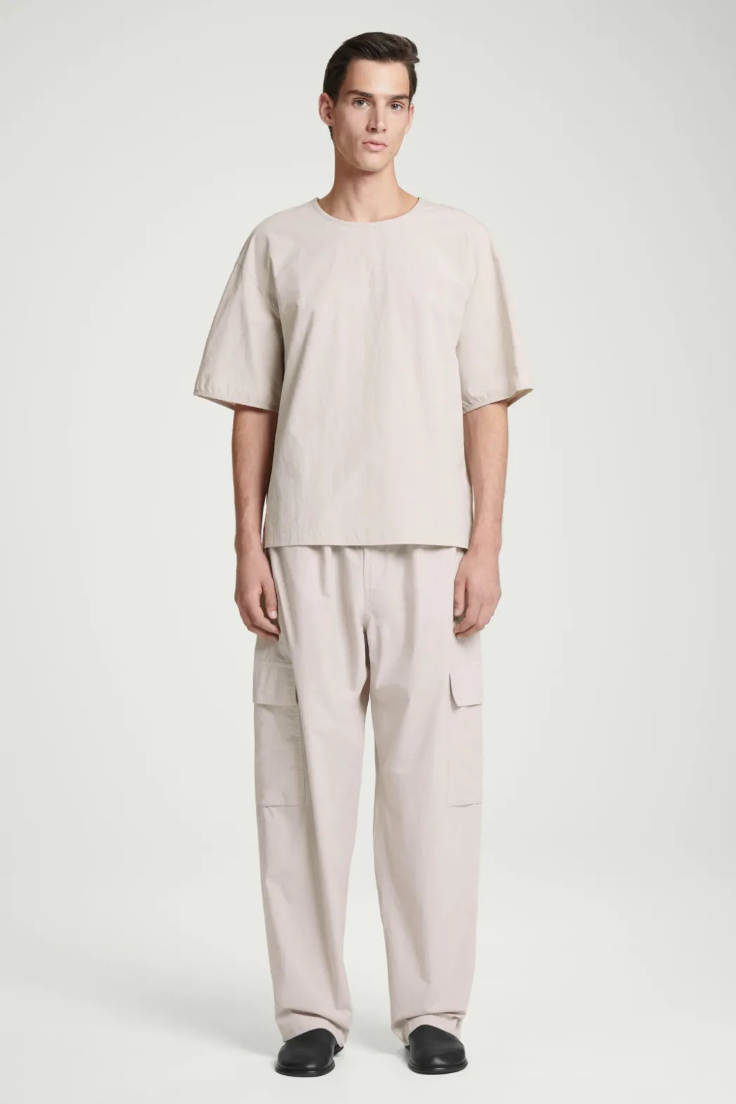 Best COS BELTED TECHNICAL COTTON CARGO PANTS STONE
