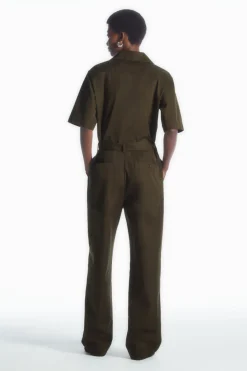 New COS BELTED UTILITY BOILERSUIT DARK KHAKI
