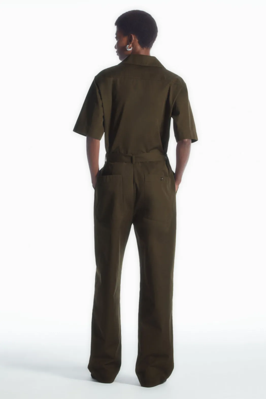 New COS BELTED UTILITY BOILERSUIT DARK KHAKI