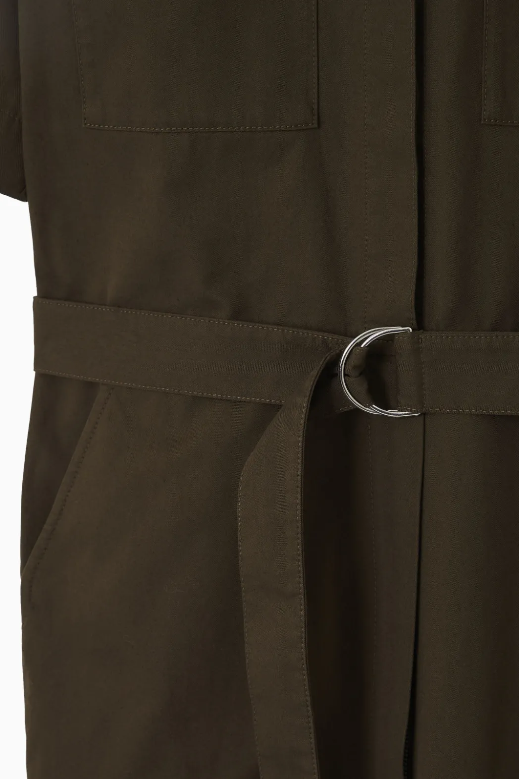 New COS BELTED UTILITY BOILERSUIT DARK KHAKI