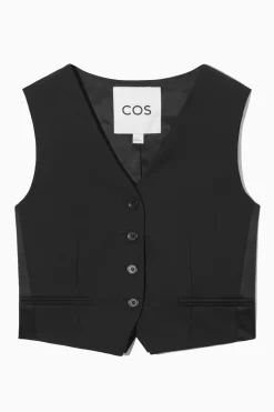 Best COS BELTED WOOL VEST BLACK
