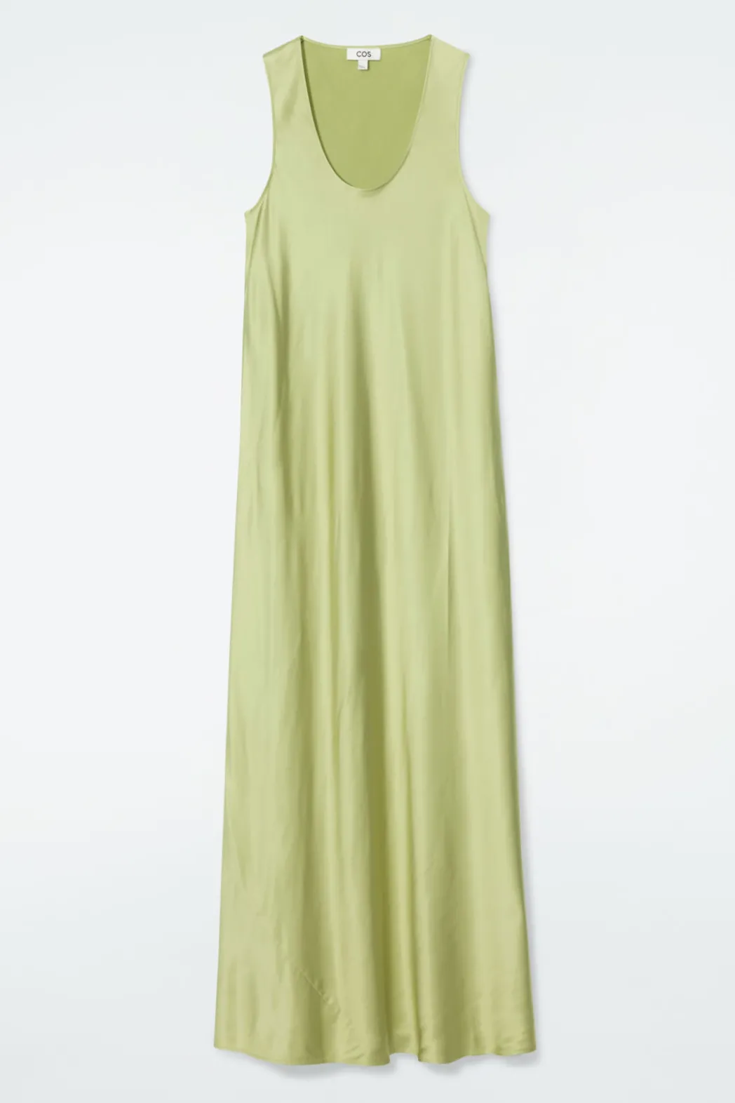 Online COS BIAS-CUT MAXI SLIP DRESS SAGE GREEN