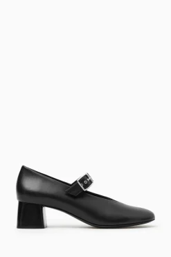 Hot COS BLOCK-HEEL LEATHER MARY-JANE PUMPS BLACK