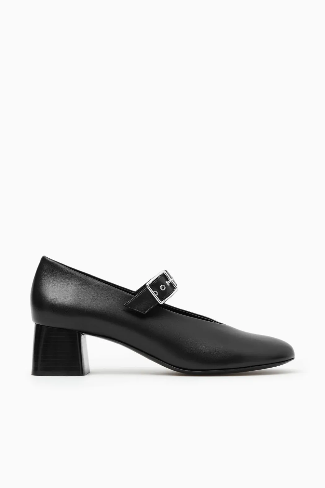 Hot COS BLOCK-HEEL LEATHER MARY-JANE PUMPS BLACK