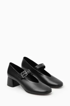 Hot COS BLOCK-HEEL LEATHER MARY-JANE PUMPS BLACK