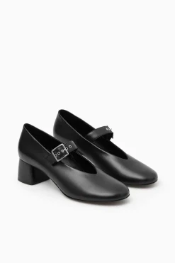 Hot COS BLOCK-HEEL LEATHER MARY-JANE PUMPS BLACK