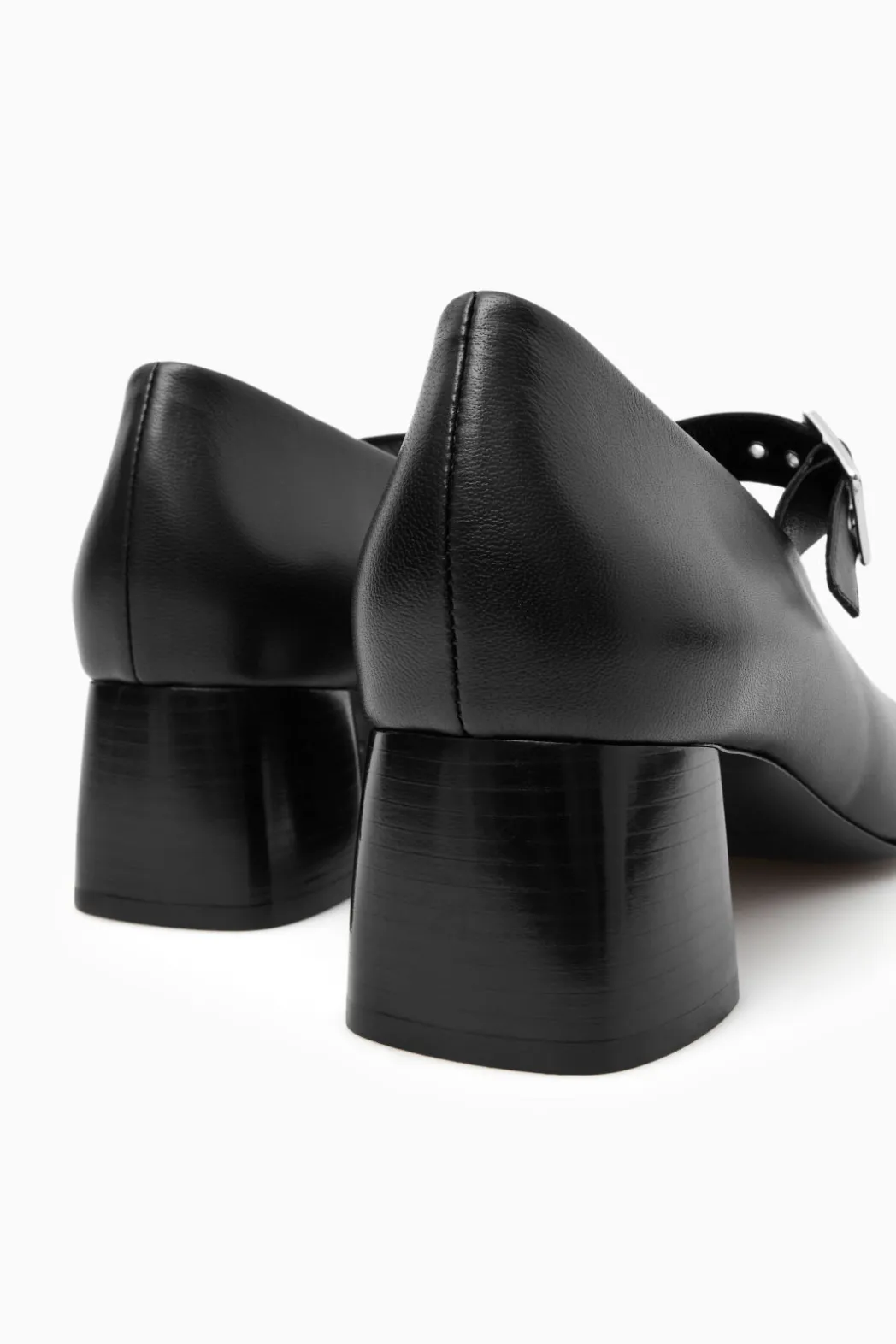 Hot COS BLOCK-HEEL LEATHER MARY-JANE PUMPS BLACK