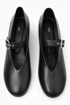 Hot COS BLOCK-HEEL LEATHER MARY-JANE PUMPS BLACK