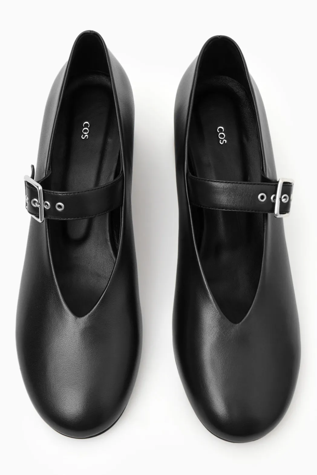 Hot COS BLOCK-HEEL LEATHER MARY-JANE PUMPS BLACK