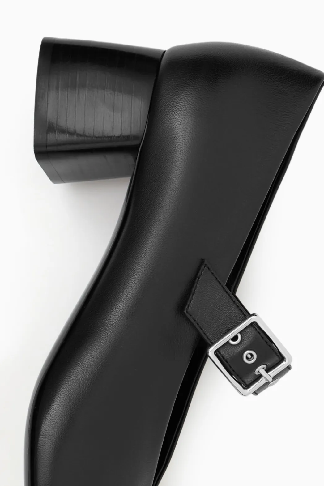 Hot COS BLOCK-HEEL LEATHER MARY-JANE PUMPS BLACK