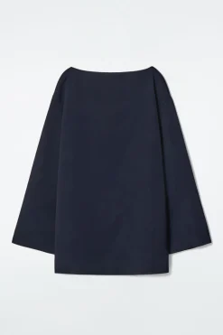 Online COS BOAT-NECK MINI DRESS NAVY