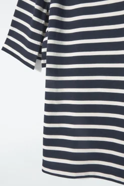 Hot COS BOAT-NECK MINI T-SHIRT DRESS NAVY / STRIPED