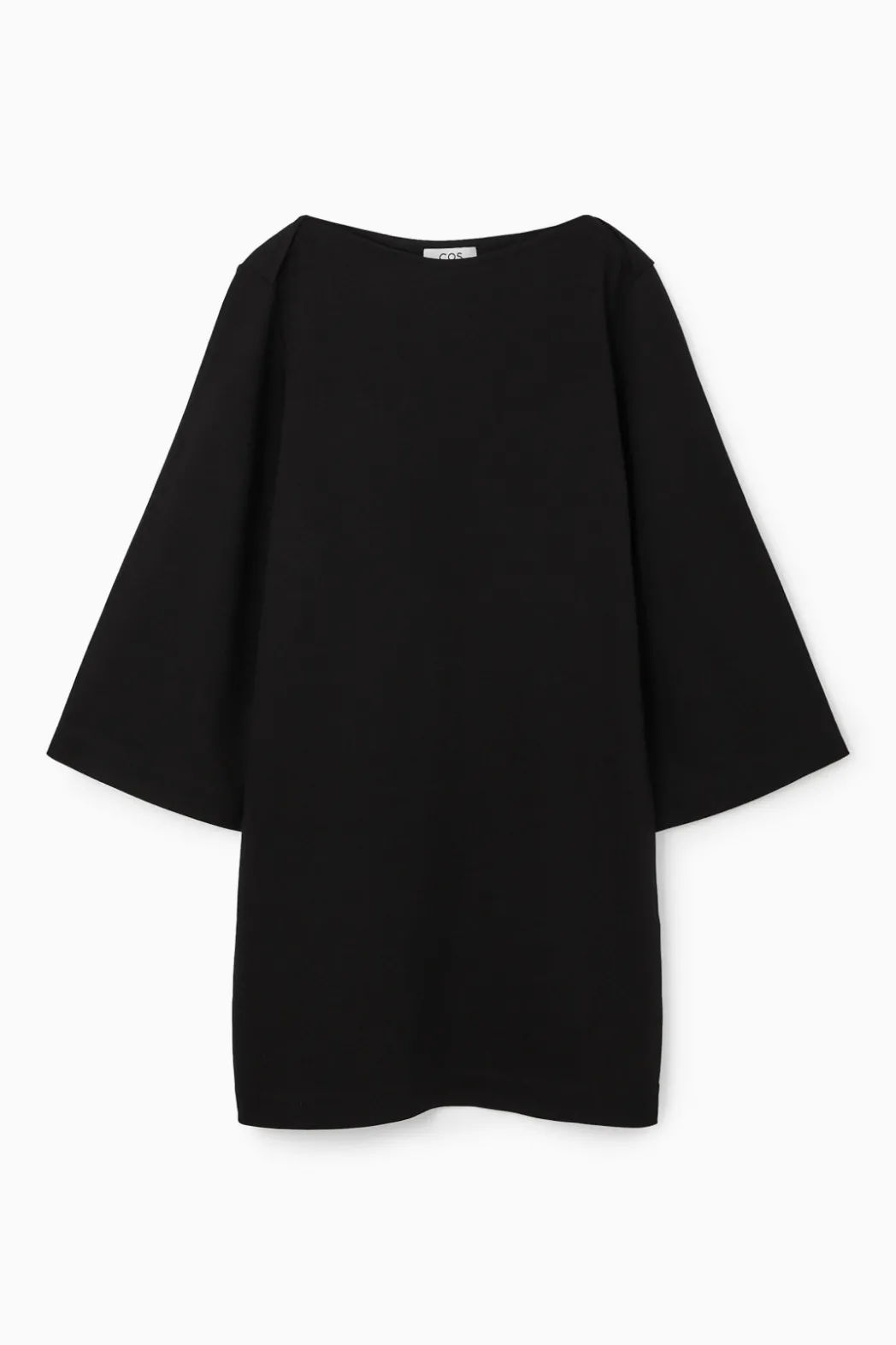 Best COS BOAT-NECK MINI T-SHIRT DRESS BLACK