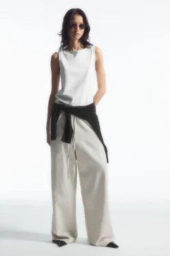 Hot COS BOAT-NECK TANK TOP WHITE