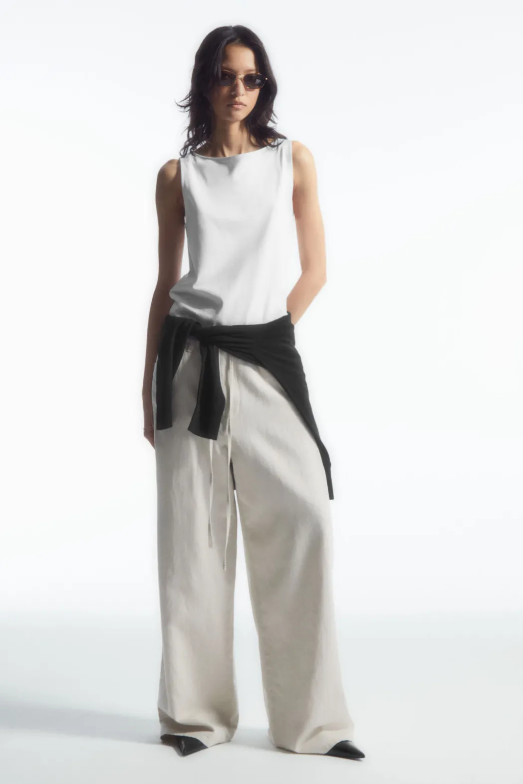 Hot COS BOAT-NECK TANK TOP WHITE
