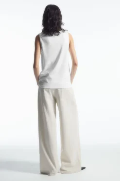 Hot COS BOAT-NECK TANK TOP WHITE