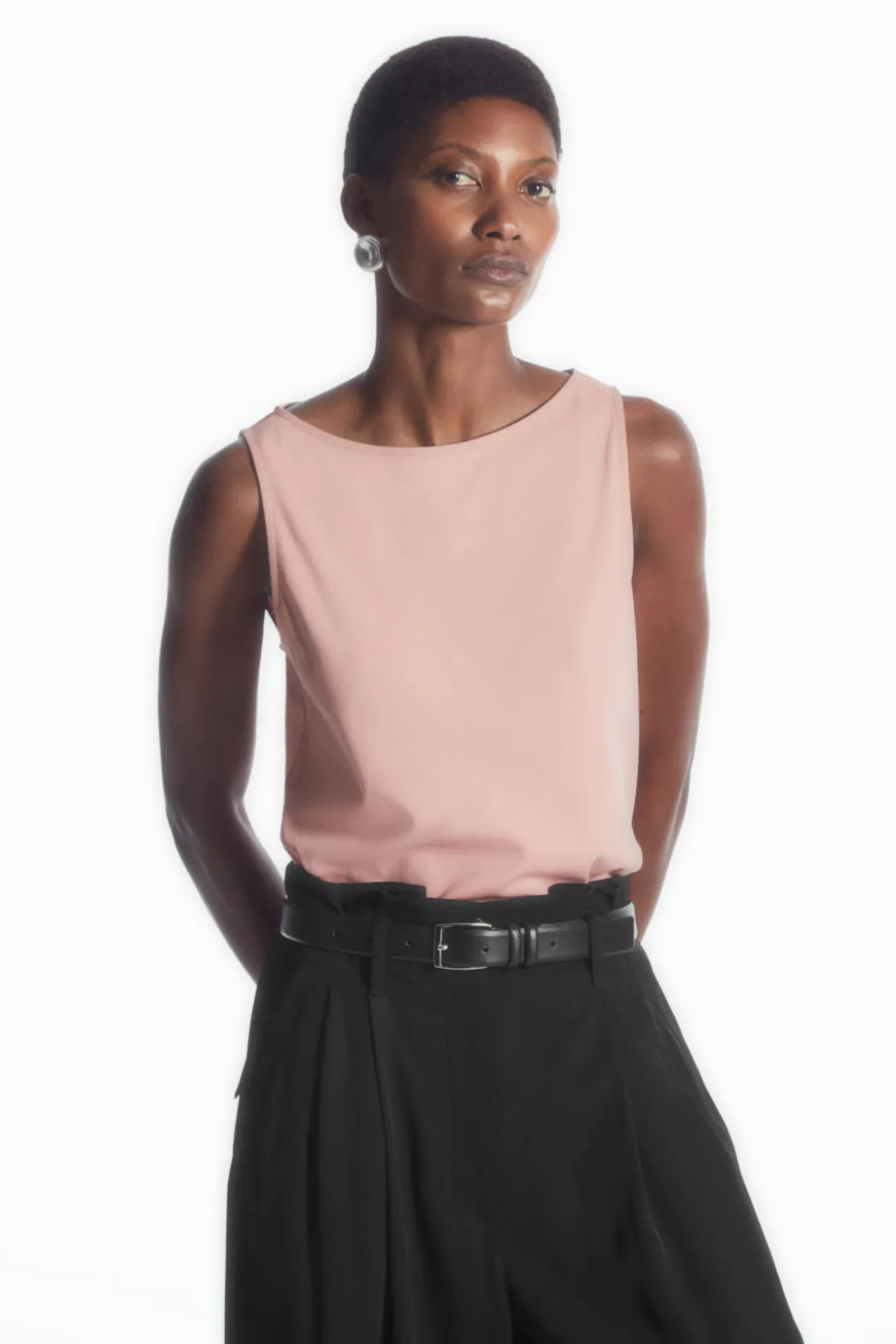 New COS BOAT-NECK TANK TOP PINK