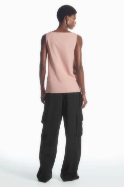 New COS BOAT-NECK TANK TOP PINK
