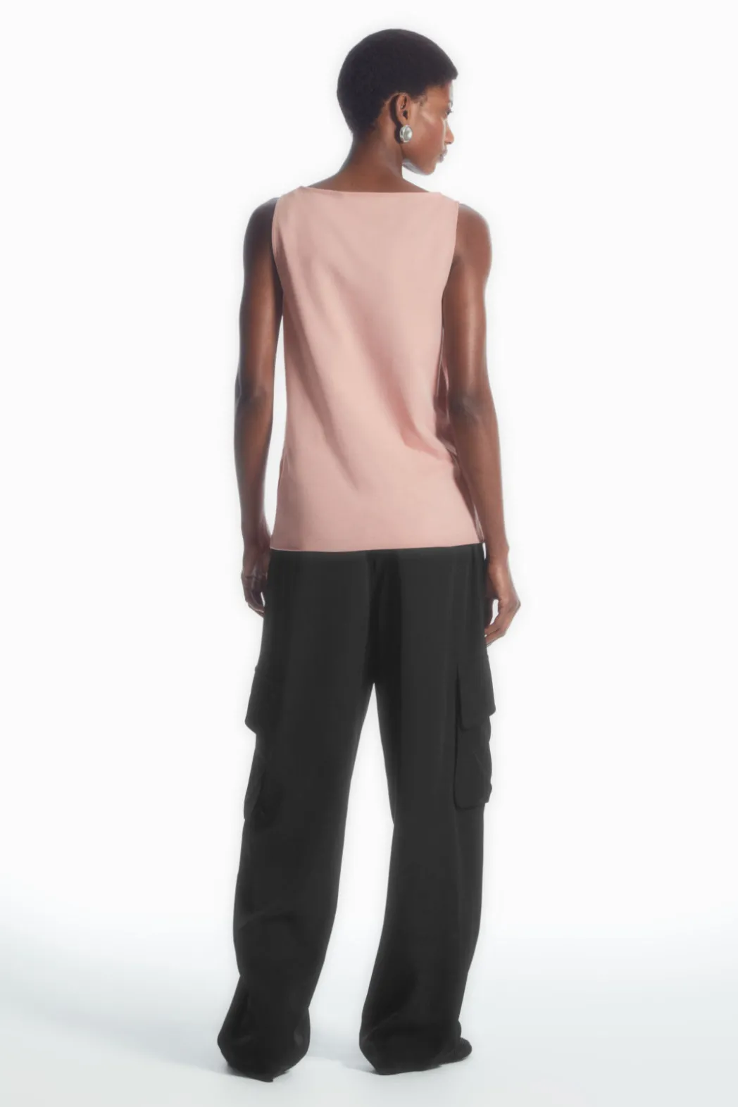 New COS BOAT-NECK TANK TOP PINK
