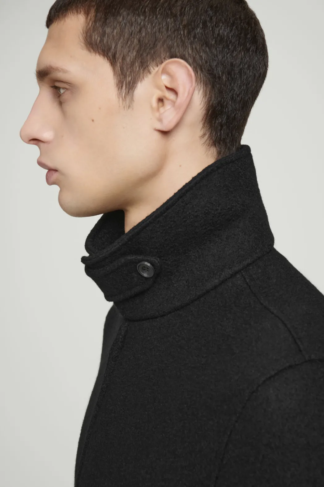Sale COS BOILED MERINO WOOL AVIATOR JACKET BLACK