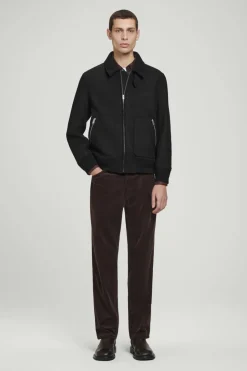 Sale COS BOILED MERINO WOOL AVIATOR JACKET BLACK