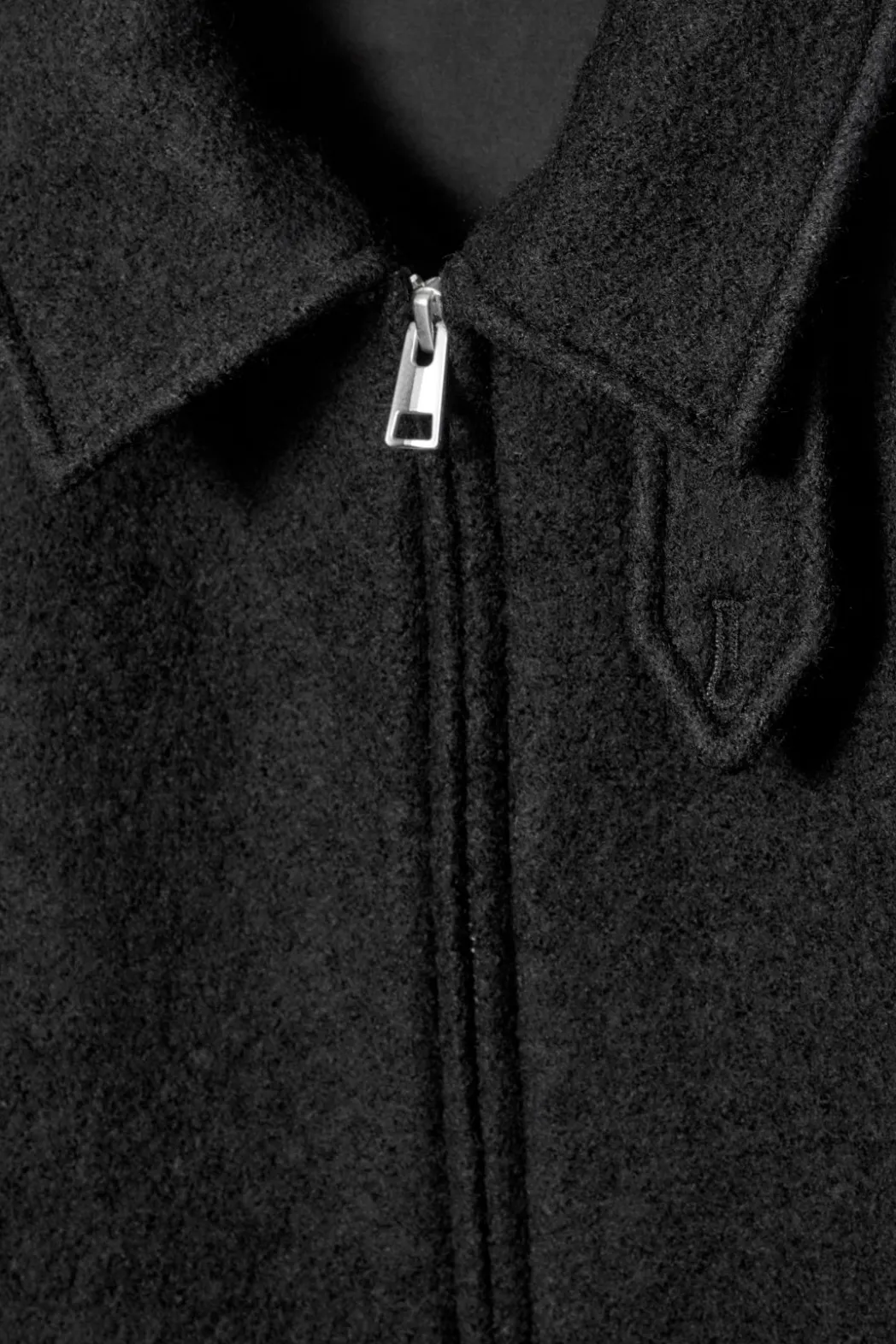 Sale COS BOILED MERINO WOOL AVIATOR JACKET BLACK