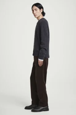 Hot COS BOILED-CASHMERE CREW-NECK CARDIGAN CHARCOAL MÉLANGE